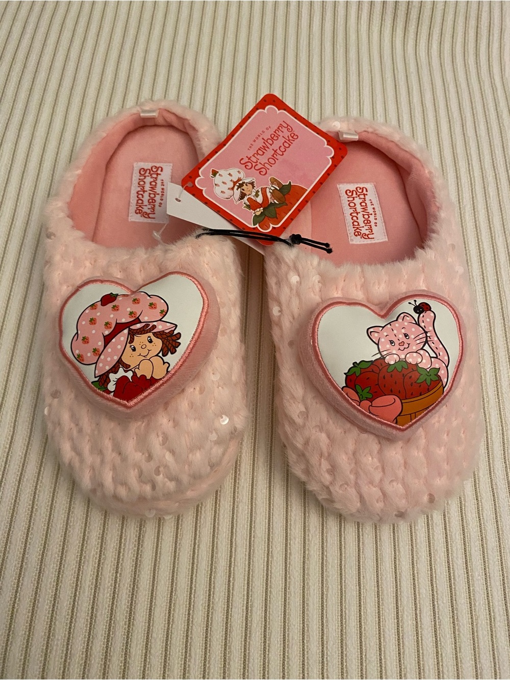 Pink Kids Slippers Strawberry